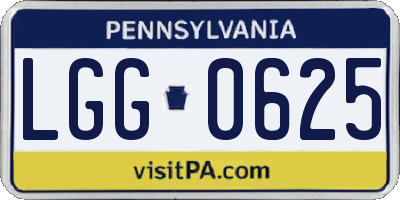 PA license plate LGG0625