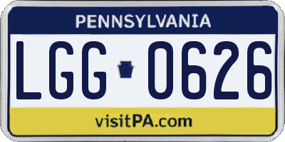 PA license plate LGG0626