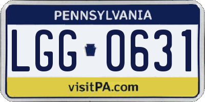 PA license plate LGG0631