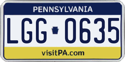 PA license plate LGG0635