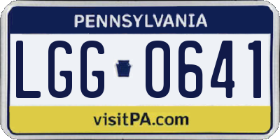 PA license plate LGG0641