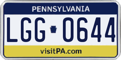 PA license plate LGG0644