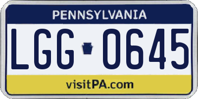 PA license plate LGG0645