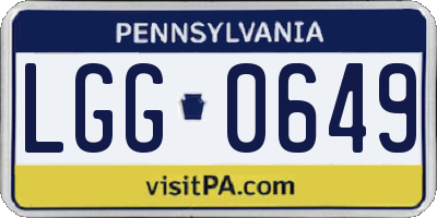 PA license plate LGG0649