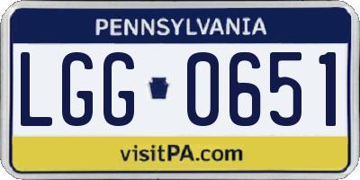 PA license plate LGG0651