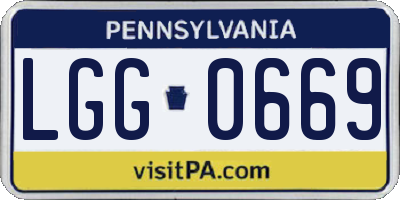 PA license plate LGG0669