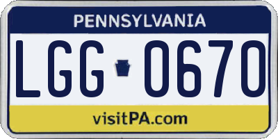 PA license plate LGG0670