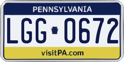 PA license plate LGG0672