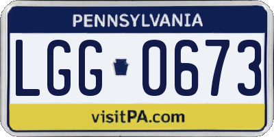PA license plate LGG0673