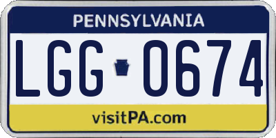 PA license plate LGG0674