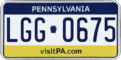 PA license plate LGG0675