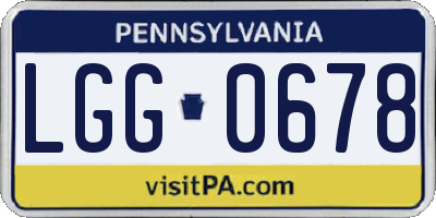 PA license plate LGG0678
