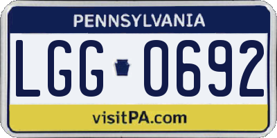 PA license plate LGG0692