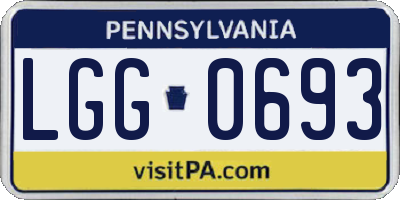 PA license plate LGG0693