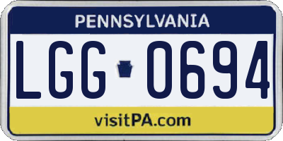 PA license plate LGG0694