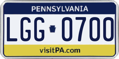 PA license plate LGG0700