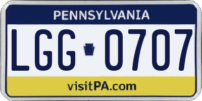 PA license plate LGG0707