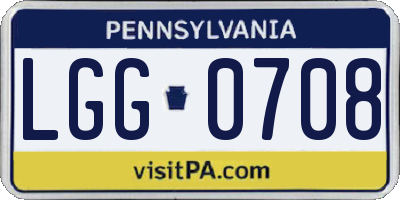 PA license plate LGG0708