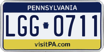 PA license plate LGG0711