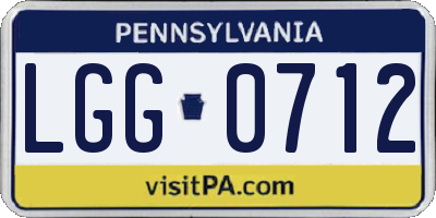 PA license plate LGG0712