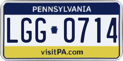 PA license plate LGG0714