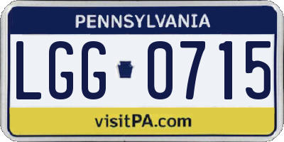 PA license plate LGG0715