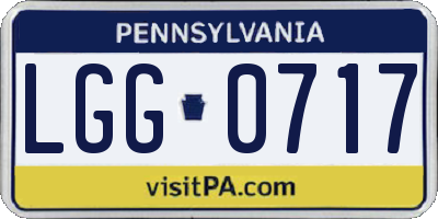 PA license plate LGG0717