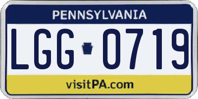 PA license plate LGG0719