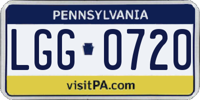 PA license plate LGG0720