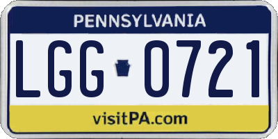 PA license plate LGG0721