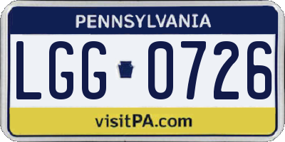 PA license plate LGG0726