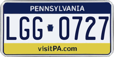 PA license plate LGG0727