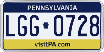 PA license plate LGG0728