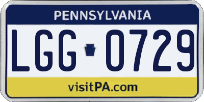 PA license plate LGG0729