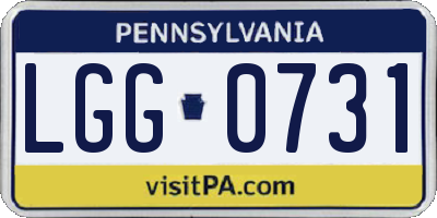 PA license plate LGG0731