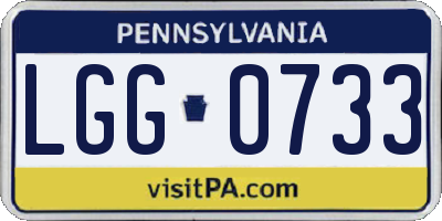 PA license plate LGG0733