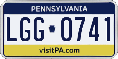 PA license plate LGG0741