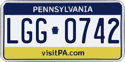 PA license plate LGG0742