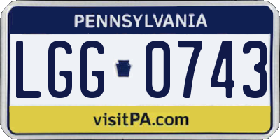 PA license plate LGG0743
