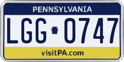 PA license plate LGG0747