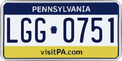 PA license plate LGG0751