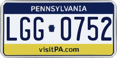 PA license plate LGG0752