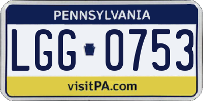 PA license plate LGG0753