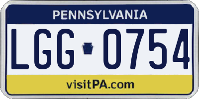 PA license plate LGG0754