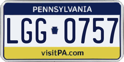 PA license plate LGG0757