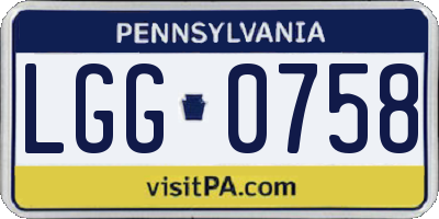 PA license plate LGG0758