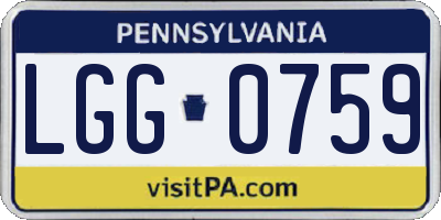 PA license plate LGG0759