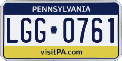 PA license plate LGG0761