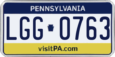 PA license plate LGG0763