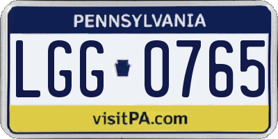 PA license plate LGG0765